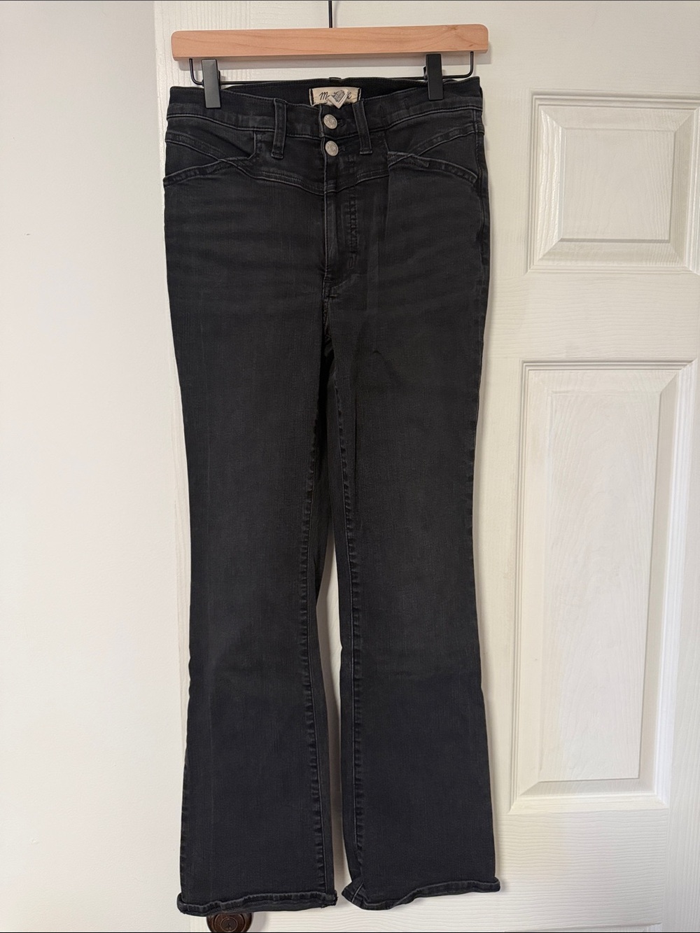 Madewell Black High-Rise Kick-Flare Jeans